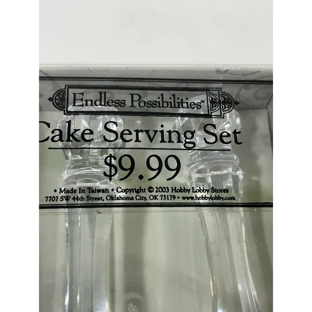 VTG 2003‎ Endless Possibilities Cake Serving Set Stainless Steel Clear Handles